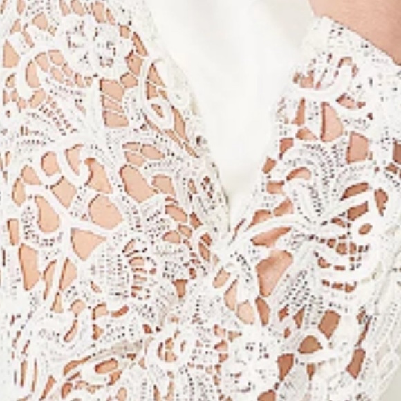 *Dennis Basso Luxe Crepe Peplum Blazer w/ Lace Sleeves Size 8 ~ A373116 Ivory - Picture 4 of 8